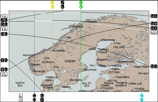 Pete Watson's Astro Geography Map: Scandinavia